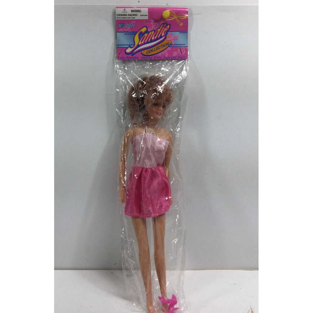 Vintage Sandie Fashion Doll Barbie clone Fully‎ Poseable Pink dress new sealed